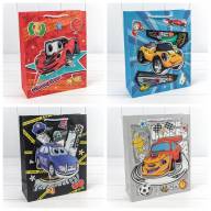 Пакет подарочный с 3D аппликацией "Машинки" (микс) 26*32*10 210г 1/20 1/240 Арт: 000253C - Пакет подарочный с 3D аппликацией "Машинки" (микс) 26*32*10 210г 1/20 1/240 Арт: 000253C
