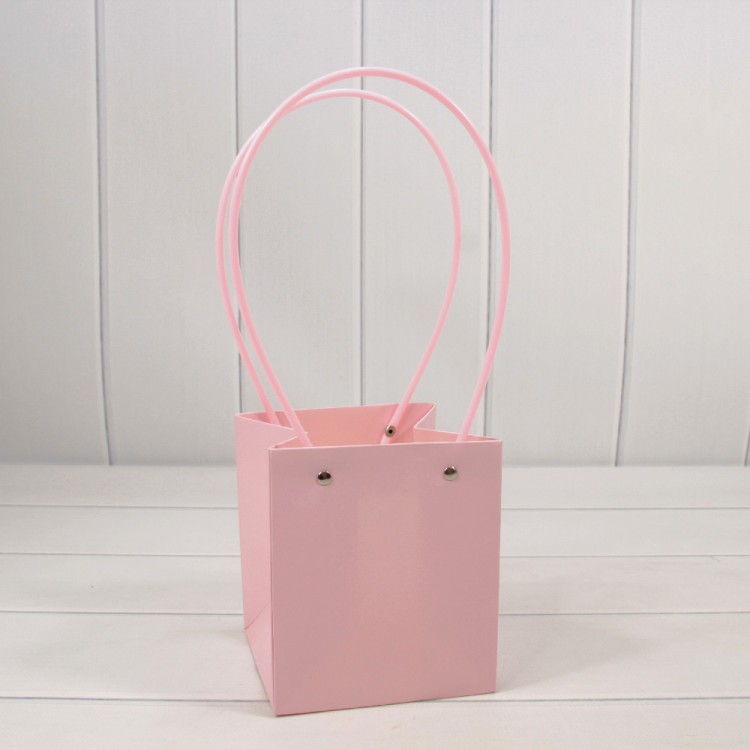 Пакет подарочный "Ваза для цветов" 15*13*13 Бледно-розовый 1/10 1/120 Арт: 000170P/670