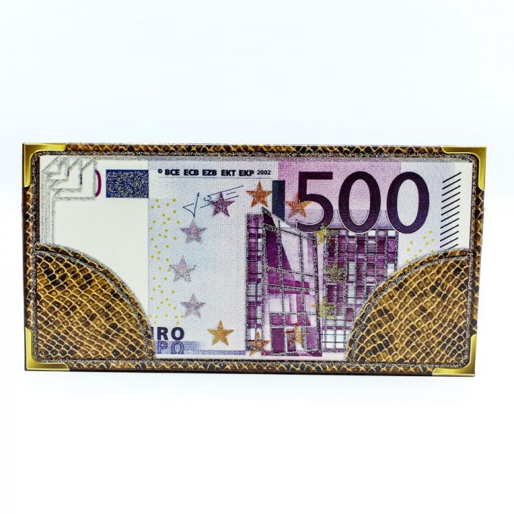 Конверт подарочный с тиснением "500 Евро" 17*8,5см 1/10 1/500 Арт: 003004/4