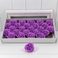 Декоративный цветок-мыло "Большая роза" Фиолетовый 6,5*7 25шт. 1/20 Арт: 420053/45