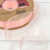 Лента Органза 2,5см*100ярд Нежно-розовый 1/8 1/32 Арт: 559-25/bk40