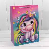 Пакет подарочный "Единорог" (микс) 32*45*15 210г 1/20 1/120 Арт: 000117A - Пакет подарочный "Единорог" (микс) 32*45*15 210г 1/20 1/120 Арт: 000117A