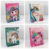 Пакет подарочный "Единорог" (микс) 32*45*15 210г 1/20 1/120 Арт: 000117A - Пакет подарочный "Единорог" (микс) 32*45*15 210г 1/20 1/120 Арт: 000117A