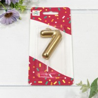 Свеча для торта Цифра 7 Золотой 6см 1/12 1/120 Арт: 20013/7