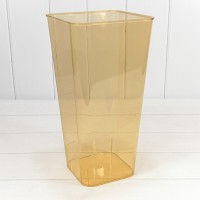 Ваза акриловая квадратная 19*19*37 700г Янтарный 1/20 Арт: 823/3