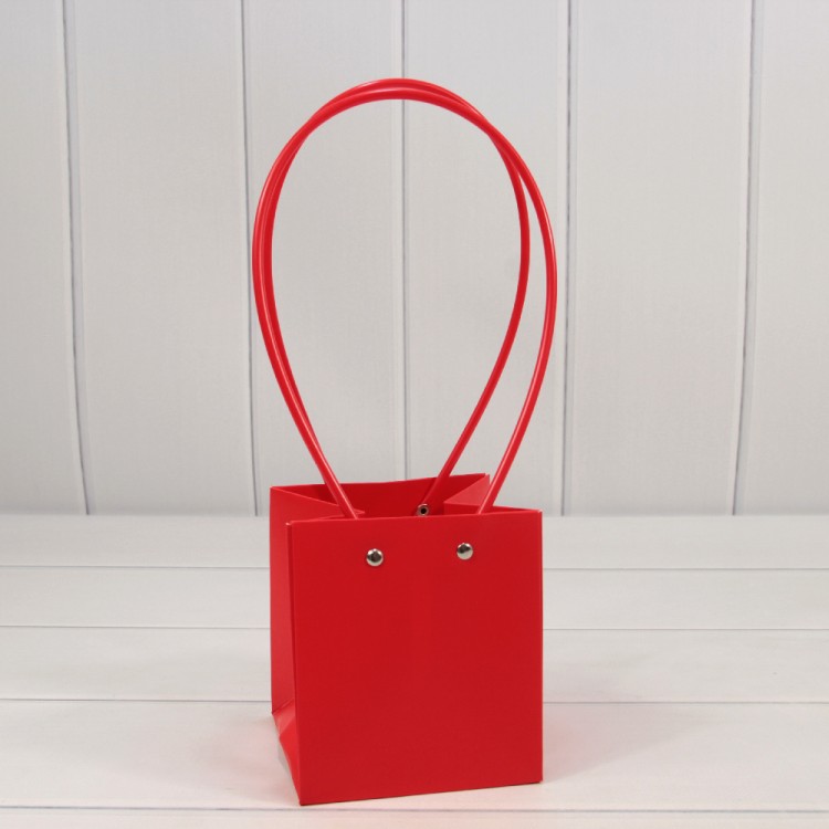 Пакет подарочный "Ваза для цветов" 13*11,5*11,5 Красный 1/10 1/150 Арт: 000170F/185