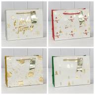 Пакет подарочный &quot;Новый год&quot; (микс 401) 23*18*10 210г 1/20 1/360 Арт: 300401EA - Пакет подарочный "Новый год" (микс 401) 23*18*10 210г 1/20 1/360 Арт: 300401EA