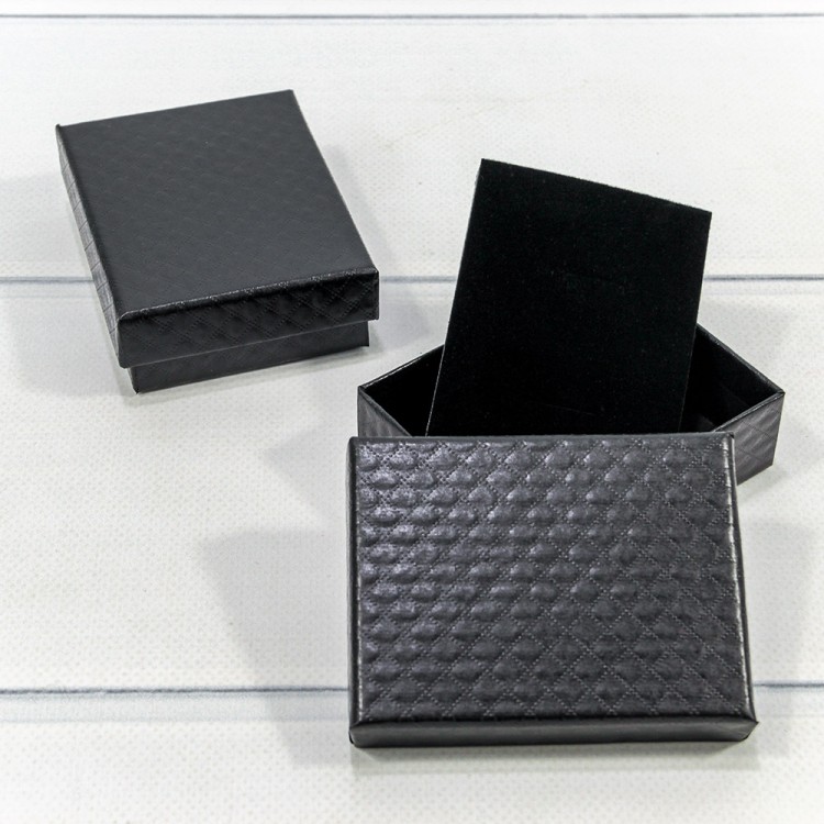 Коробка Прямоугольная 9*7*2,8 "Ромбики-2" Чёрный 1/12 1/240 Арт: 62797/7