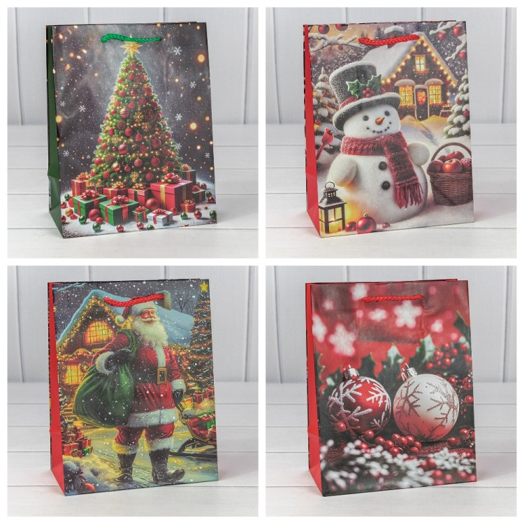 Пакет подарочный "Новый год" (микс 435) 18*23*10 128г 1/20 1/480 Арт: 300435E