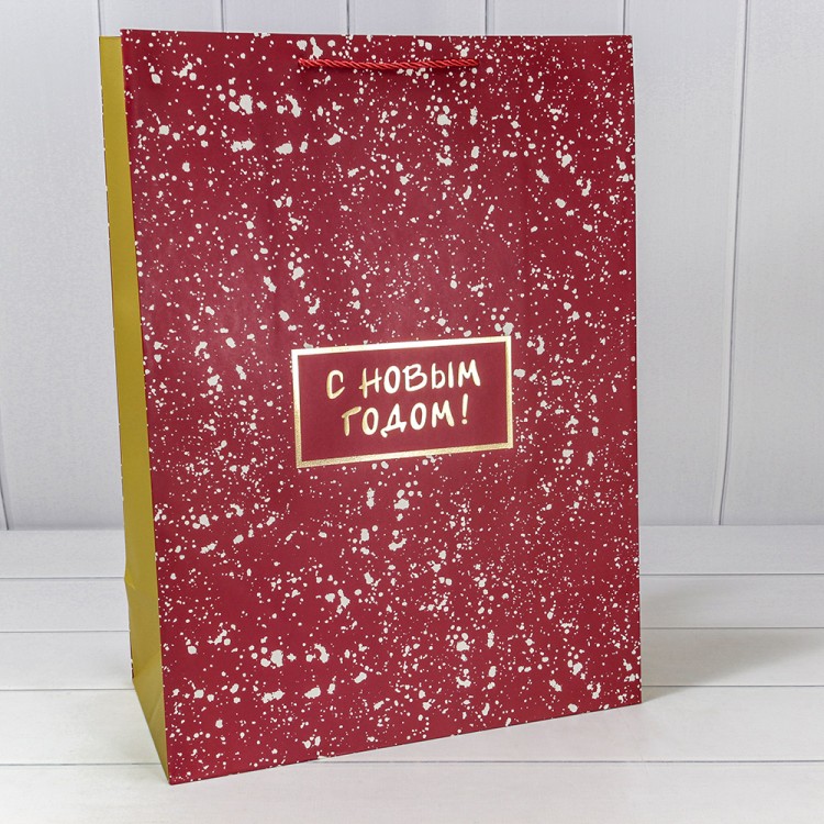 Пакет подарочный "Новый год" (микс 406) 40*55*20 210г 1/20 1/60 Арт: 300406T