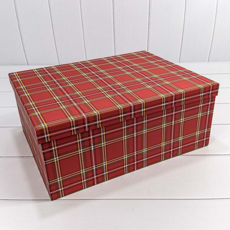 Коробки Прямоугольные Набор 1/15 42,5*33*17,6 "Клетка" Красный 1/2 Арт: 721902/500