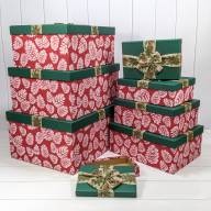 Коробки Прямоугольные Набор 1/8 53*43*26 с бантом &quot;Шишки&quot;-2 1/1 Арт: 721637/2 - Коробки Прямоугольные Набор 1/8 53*43*26 с бантом "Шишки"-2 1/1 Арт: 721637/2