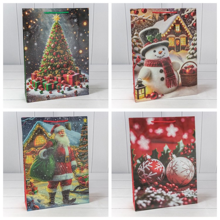 Пакет подарочный "Новый год" (микс 435) 33*45*11 128г 1/20 1/240 Арт: 300435A