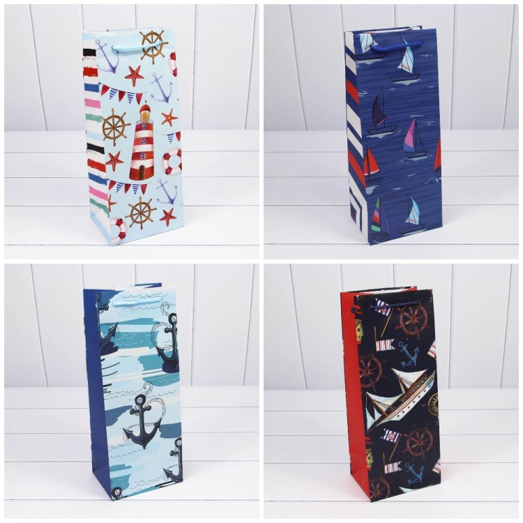 Пакет подарочный "Морской" (микс) 14*35*11 128г 1/20 1/240 Арт: 00037M