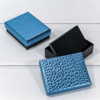 Коробка Прямоугольная 9*7*3 "Кожа крокодила" Синий 1/12 1/240 Арт: 62679/2