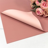 Плёнка в листах 55*55 (20 шт.) матовая двухсторонняя 65мкм Серо-коричневый/Персиковый 1/60 Арт: 1631/7613