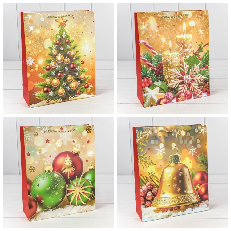 Пакет подарочный "Новый год" (микс 420) 26*32*10 210г 1/20 1/240 Арт: 300420C