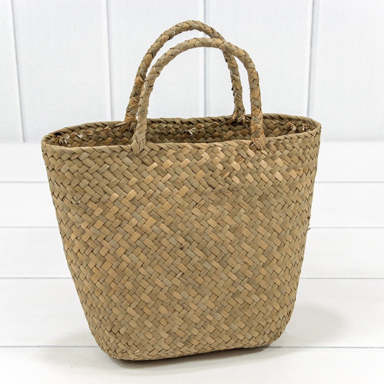Корзина плетёная 25*10*17 (±5%) из камыша с ручками Натуральный 1/100 Арт: 420123/3