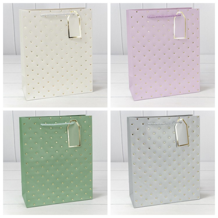 Пакет подарочный с тиснением "Сердечки" (микс 2) 26*32*12 210г 1/20 1/240 Арт: 000545C