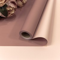 Плёнка 0,58*10м 275г матовая двухсторонняя 65мкм Серо-коричневый/Персиковый 1/30 Арт: 1604/7613