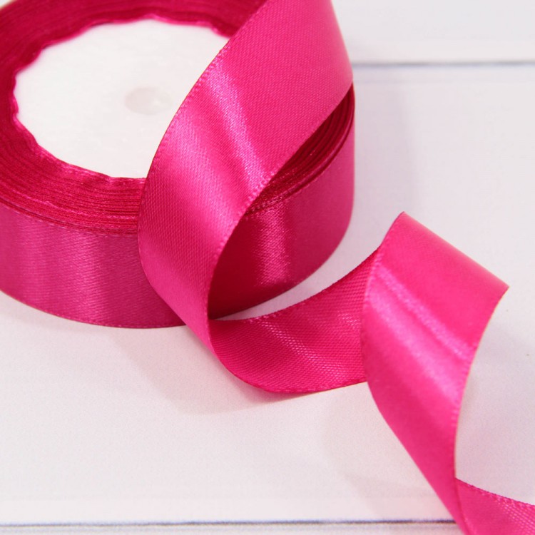 Лента Атласная Сатин 2,5см*25ярд Малиновый-72 1/5 1/120 Арт: 562-25/72