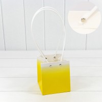 Пакет подарочный "Ваза для цветов" 13*11,5*11,5 260г "Градиент" Жёлтый 1/10 1/150 Арт: 000184F/5