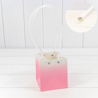 Пакет подарочный "Ваза для цветов" 13*11,5*11,5 260г "Градиент" Розовый 1/10 1/150 Арт: 000184F/6