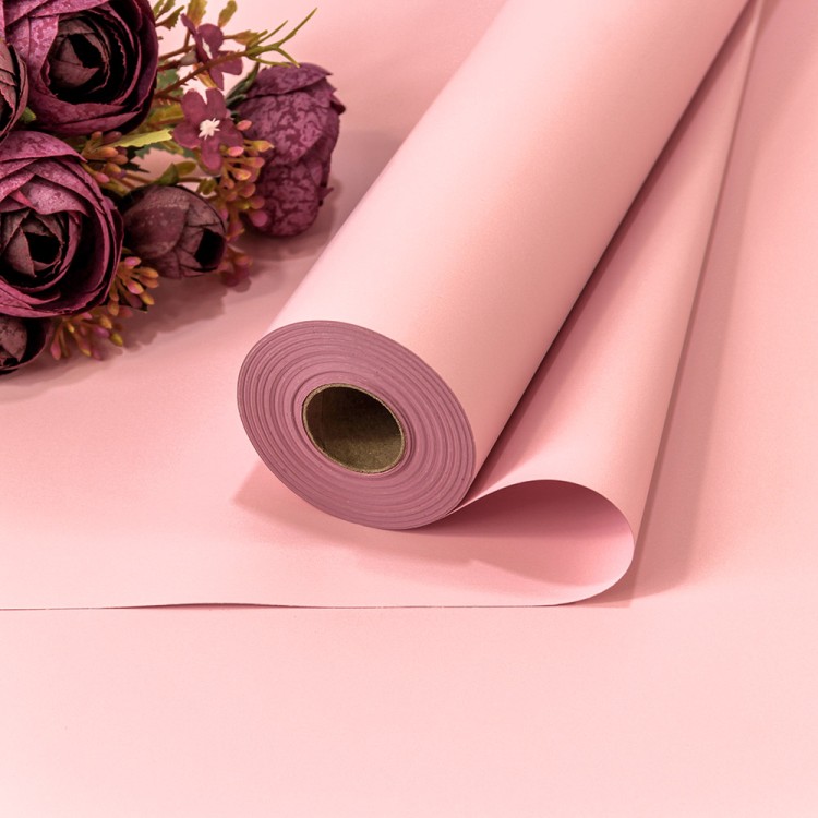 Плёнка 58см 800г матовая "Корейская" 65мкм Пыльно-розовый 1/12 Арт: 1838/2043