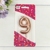 Свеча для торта Цифра 9 Бронзовый 6см 1/12 1/120 Арт: 20010-91/9