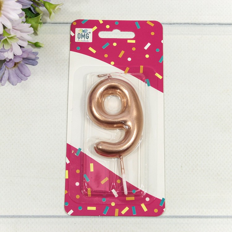 Свеча для торта Цифра 9 Бронзовый 6см 1/12 1/120 Арт: 20010-91/9