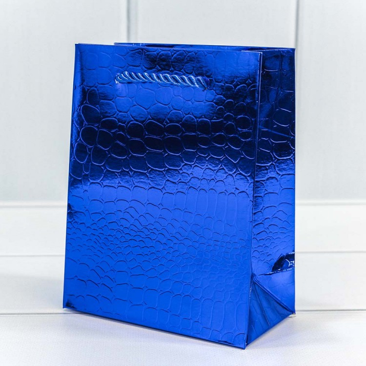 Пакет подарочный "Кожа крокодила" Синий 12*15*6 1/10 1/240 Арт: 000162H/4